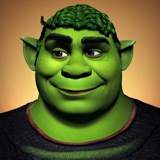 Image similar to nikocado as Shrek,portrait , DreamWorks