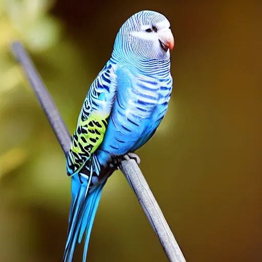 Prompt: a confident looking budgie in a suit