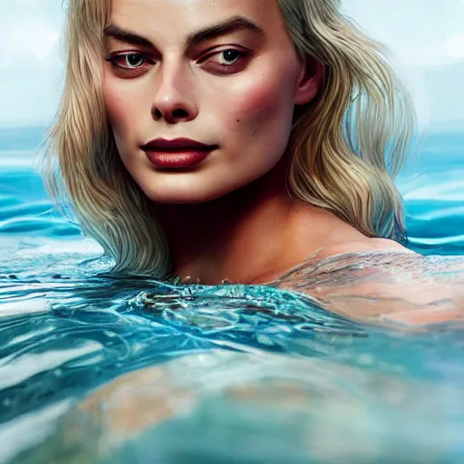 Image similar to margot robbie as water, award winning water photography, extremely detailed, artstation, 8 k, sensual lighting, incredible art, wlop, artgerm