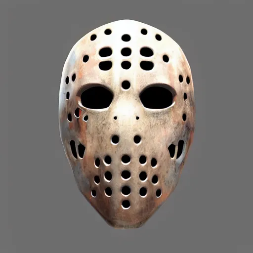 Prompt: very symmetrical!! cyberpunk jason voorhees mask concept asset art from video game, by miguel angel martinez monje, by vitaly bulgarov, by yoji shinkawa, by joss nizzi, by shoji kawamori, horizon zero dawn, konami, mecha, deviantart, artstation, marmoset toolbag render, unreal engine