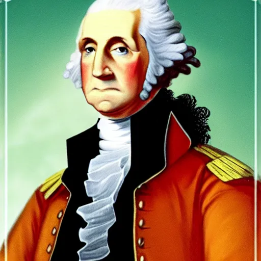 Prompt: portrait of George Washington in the style of Fullmetal Alchemist: Brotherhood