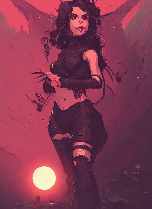 Image similar to beautifull succubus, cute face. dark fantasy, d & d, artstation, art by petros afshar, tom whalen, laurie greasley and greg rutkowski and ilya kuvshinov