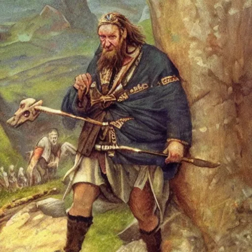 Prompt: legendary irish giant old myth