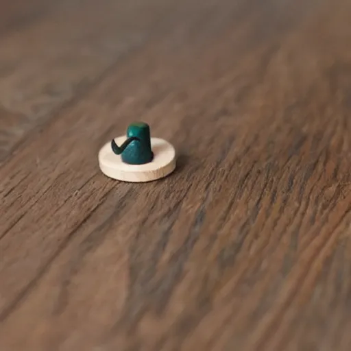 Image similar to A small miniature of a cat toy made of wood
