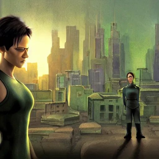 Prompt: the matrix pixar movie. Cinematic concept art