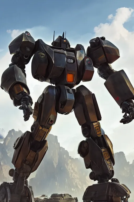 Image similar to mechwarrior 5 : mercenaries mech megaman transformer robot boss tank engine game octane render, 4 k, hd 2 0 2 2 3 d cgi rtx hdr style chrome reflexion glow fanart, global illumination ray tracing hdr fanart arstation by sung choi and eric pfeiffer and gabriel garza and casper konefal pixar and disney unreal zbrush central hardmesh