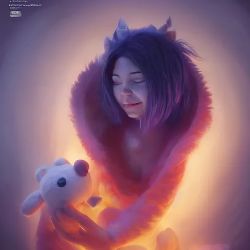 Image similar to The snuggliest snuggles in the world, huggy wuggy from poppy playtime video game, fullbody, ultra high detailed, glowing lights, oil painting, Greg Rutkowski, Charlie Bowater, Beeple, unreal 5, DAZ, hyperrealistic, octane render, RPG portrait, dynamic lighting, fantasy art, beautiful face