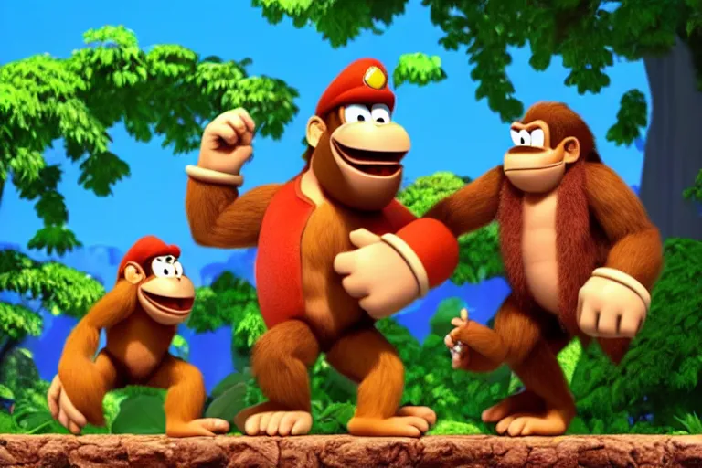 Image similar to donkey kong and king k rool in ted talk