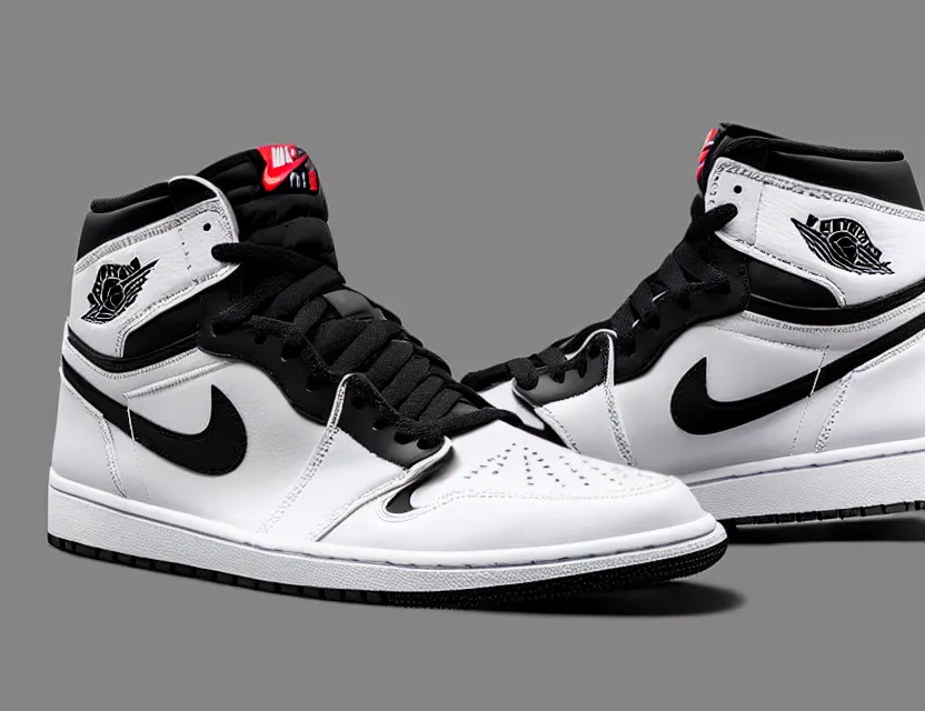 Prompt: a press photograph of nike jordan 1 chicago, size 1 0, white background