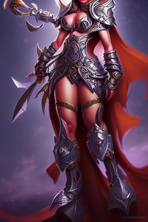 Image similar to sakimi chan, fantasy armor, detailed face, dynamic lighting, tony sart