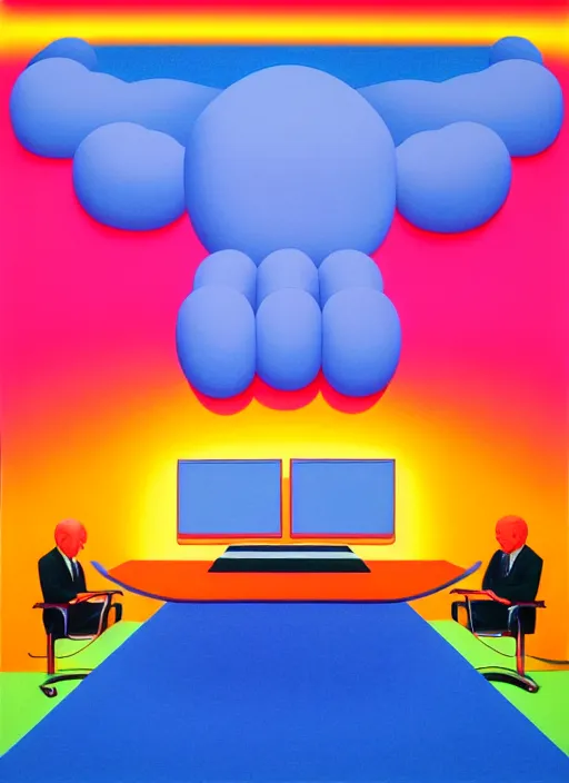 Image similar to office room by shusei nagaoka, kaws, david rudnick, airbrush on canvas, pastell colours, cell shaded, 8 k