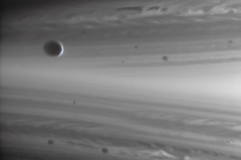 Image similar to the planet jupiter colliding with the earth, photo taken from the surface of the earth, black and white spielberg 3 5 mm film cinematic 4 k