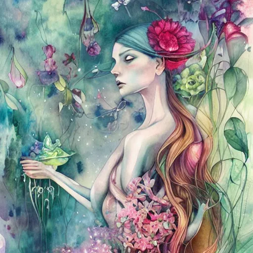 Image similar to watercolor garden by anna dittmann