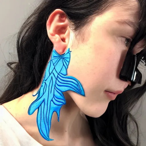 Image similar to demogorgon wearing blue earrings