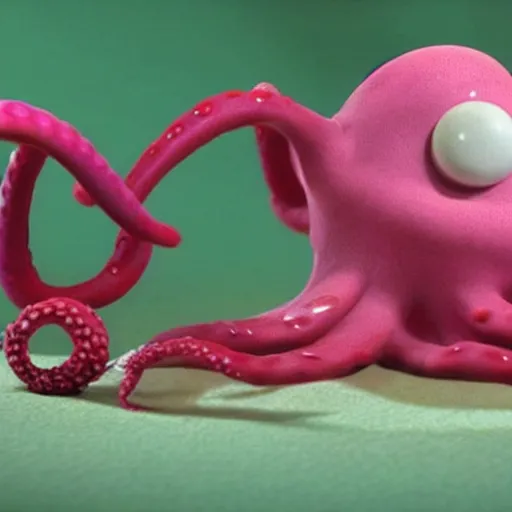 Prompt: claymation aardman animation of a octopus, beautiful ambient light