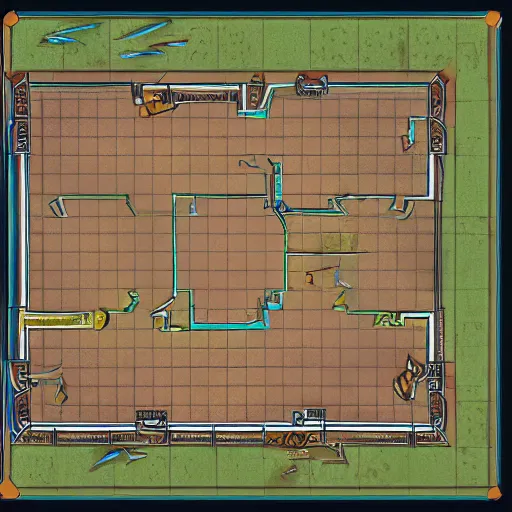 Prompt: d & d battle map with grid