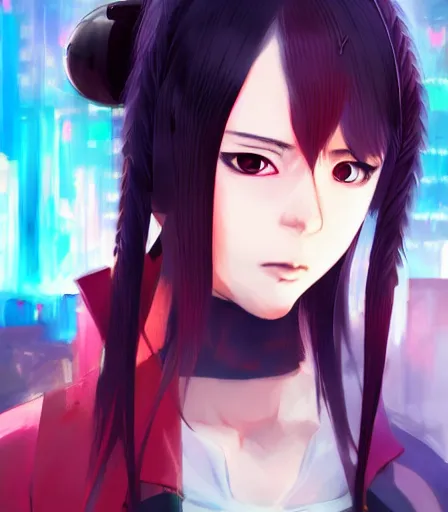 Prompt: An anime portrait of Cyberpunk Nezuko , by Stanley Artgerm Lau, WLOP, Rossdraws, James Jean, Andrei Riabovitchev, Marc Simonetti, and Sakimichan, tranding on artstation