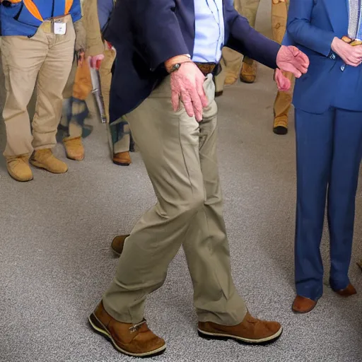 Prompt: award-winning photo of Joe Biden wearing cargo pants