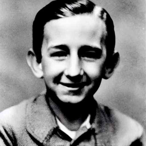 Prompt: a portrait of walt disney at 1 2 years old