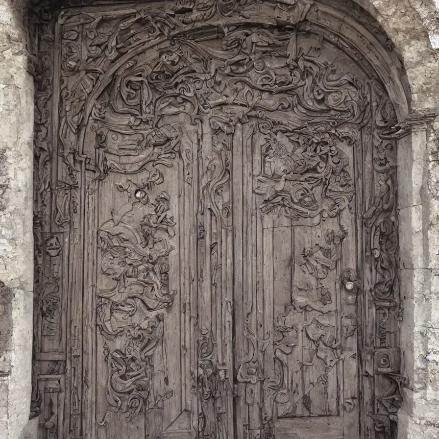 Image similar to complex door, chest, ue 5, art atation