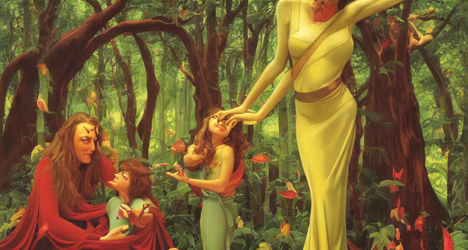 Prompt: Enchanted and magic forest, by Thomas Blackshear