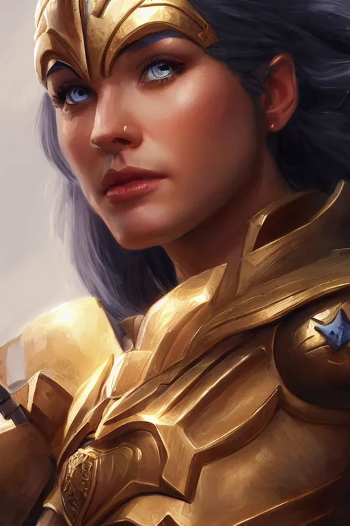 Image similar to amazon valkyrie athena, d & d, fantasy, portrait, highly detailed, headshot, digital painting, trending on artstation, concept art, sharp focus, illustration, art by artgerm and greg rutkowski and magali villeneuve