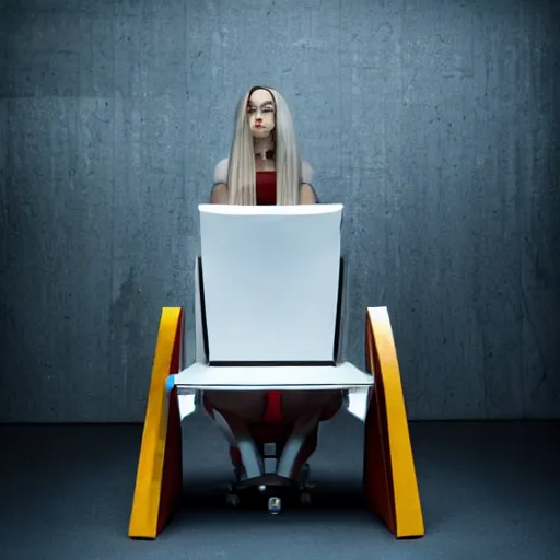 Image similar to futuristic cyberpunk wooden chair high end photoshoot