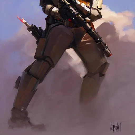 Image similar to greg manchess portrait painting of armored han solo as overwatch character, medium shot, asymmetrical, profile picture, organic painting, sunny day, matte painting, bold shapes, hard edges, street art, trending on artstation, by huang guangjian and gil elvgren and sachin teng