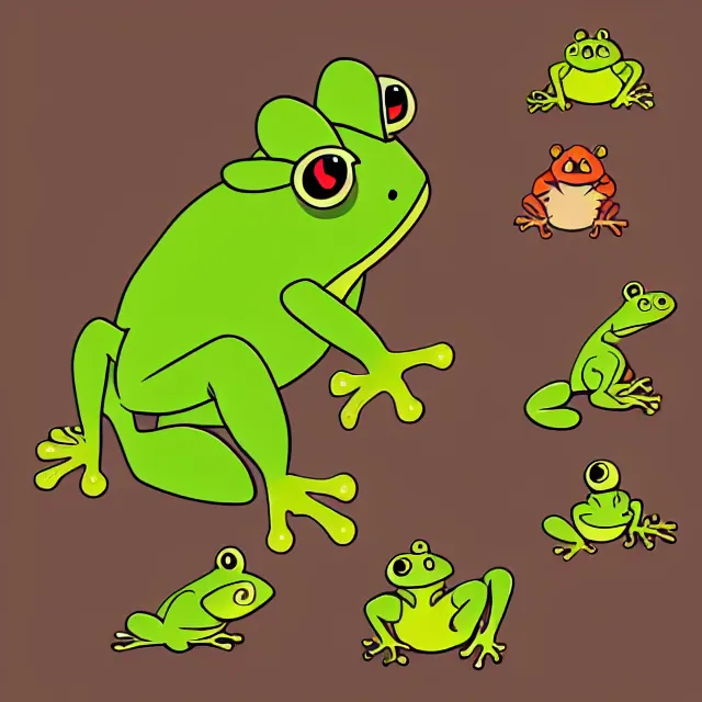Prompt: animal, frog, character