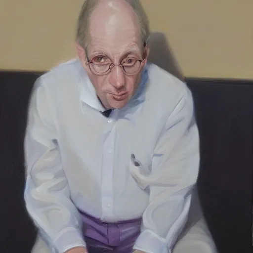 Image similar to dr. katz, oil portrait, photorealistic, high detail