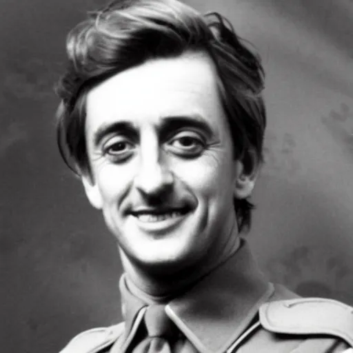 Image similar to Richard Hammond as a officer during WW2, grainy monochrome photo