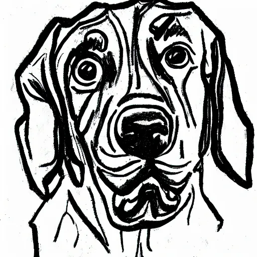 Image similar to a drawing of a dog by marjane satrapi