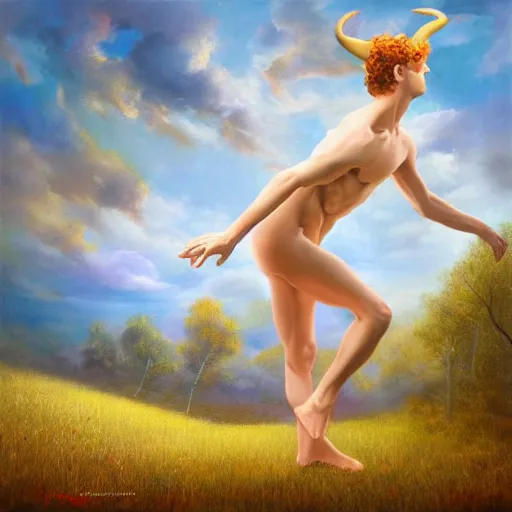 Image similar to debussy's afternoon of a faun, contemporary dance, fantasy sky, symphony album cover by artgerm and ruth deckard