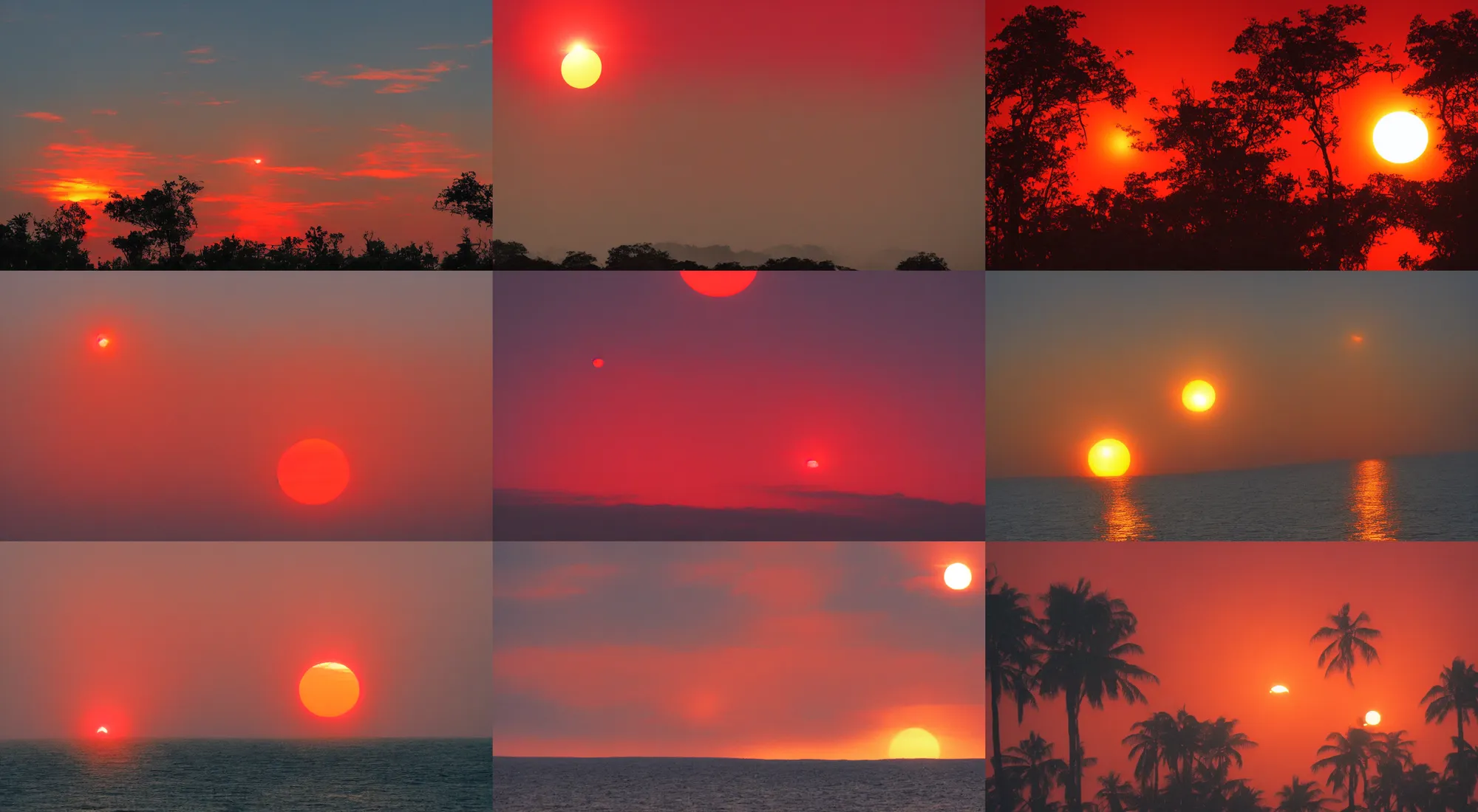 Prompt: Red sun over paradise