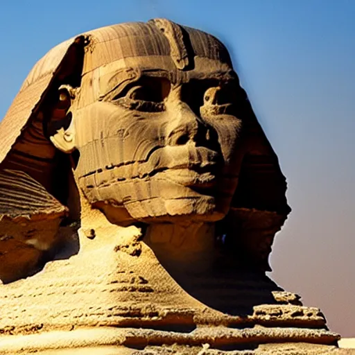 Image similar to the great sphinx of giza, except its an overweight middle aged software engineer writing code on laptop, high quality digital art, 8k