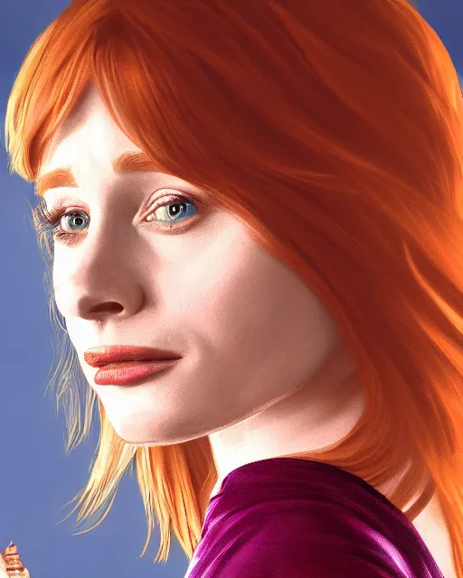 Prompt: a digital painting portrait of Bryce Dallas Howard, in the style of Sakimichan, highly detailed and intricate, 8k, cinematic lighting