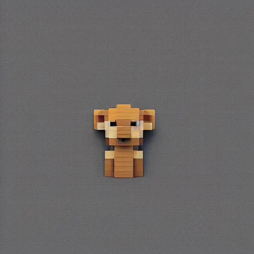 Prompt: a monkey made in a minimalist style, voxel, centered