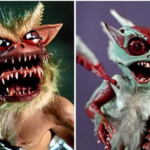 Image similar to gremlins vs predator