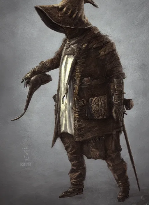 Prompt: detailed full body concept art illustration, dark soft focus, oil painting on canvas of an anthropomorphic capybara plague doctor in full intricate clothing, biomutant, dystopian, micro detail, octane render, 4K