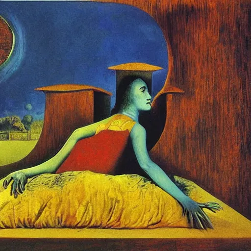 Prompt: sell me a dream, painting by max ernst