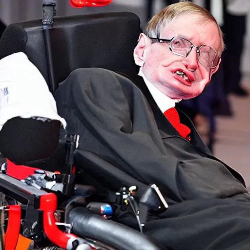 Prompt: stephen hawking in a battle rap, photography,