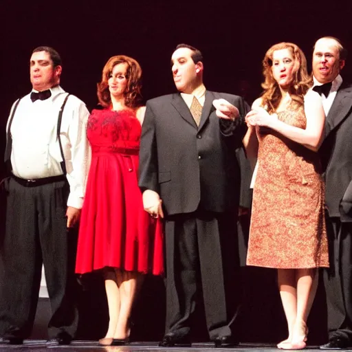 Image similar to the sopranos music opening night award - winning photography full cast curtain call