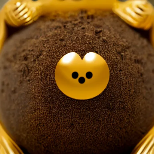 Image similar to golden emogi poop trophy macro