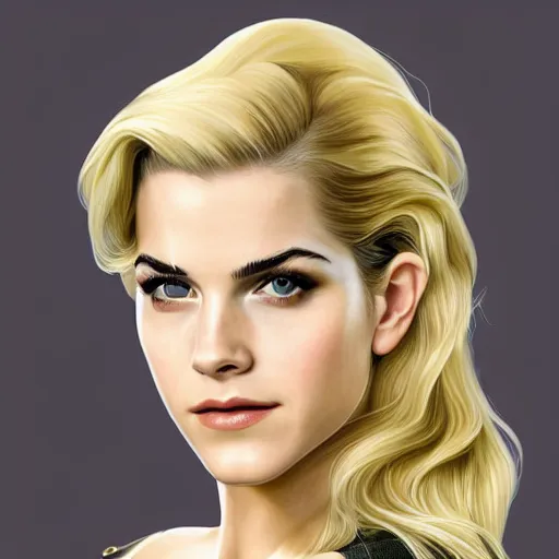 Prompt: A combination of Katheryn Winnick's and Grace Kelly's and Emma Watson's faces with blonde hair as Solid Snake from Metal Gear Solid, full body, western, D&D, fantasy, intricate, elegant, highly detailed, digital painting, artstation, concept art, matte, sharp focus, illustration, art by Artgerm and Greg Rutkowski and Alphonse Mucha