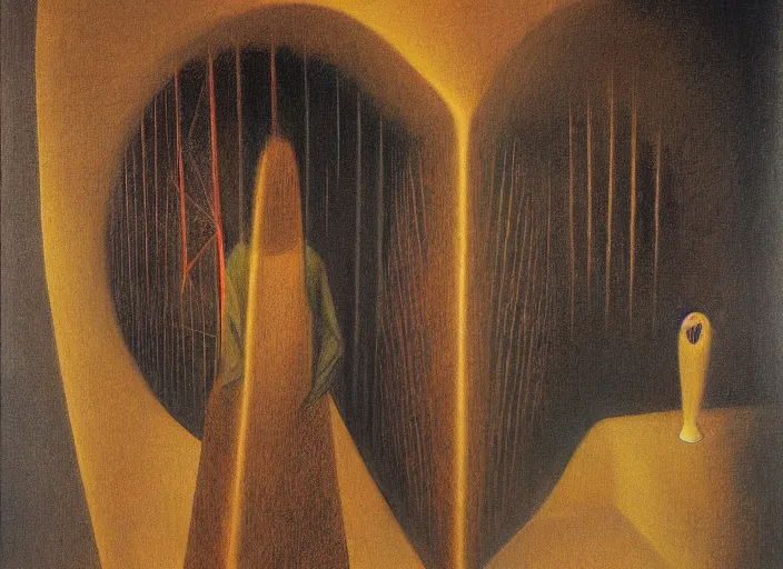 Image similar to a self portrait of the stable diffusion ai, by remedios varo, reflection, symbolist, soft colors, dramatic lighting, smooth, sharp focus, extremely detailed, aesthetically pleasing composition