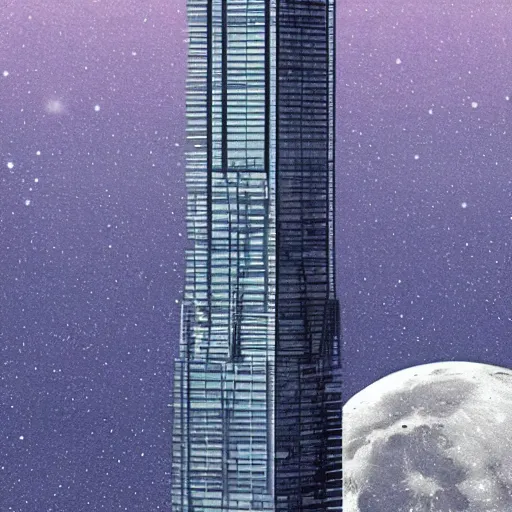 Prompt: Sears Tower on the Moon, digital art, artstation, highly detailed