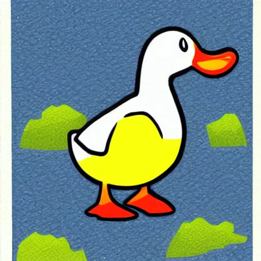 Image similar to duck illustration on white background, style ken sugimori