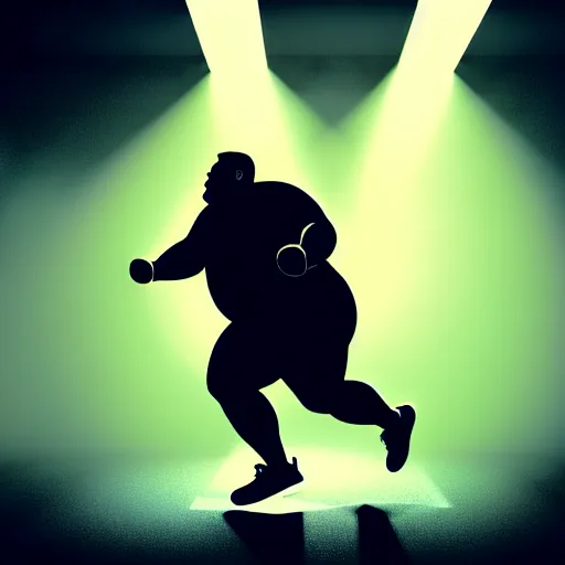 Image similar to a fat man running on a treadmill heavily sweating ultra realistic, lens flare, atmosphere, glow, detailed, intricate, full of colour, cinematic lighting, trending on artstation, 4 k, hyperrealistic, focused, extreme details, unreal engine 5, cinematic, masterpiece, ultra realistic, hyper realistic, highly detailed, sharp focus, digital art