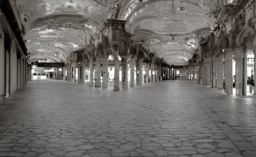 Prompt: empty arcade haunted by silver ghosts