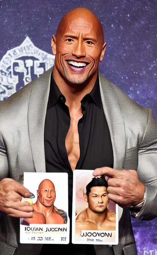 Prompt: Dwayne Johnson on Taro card